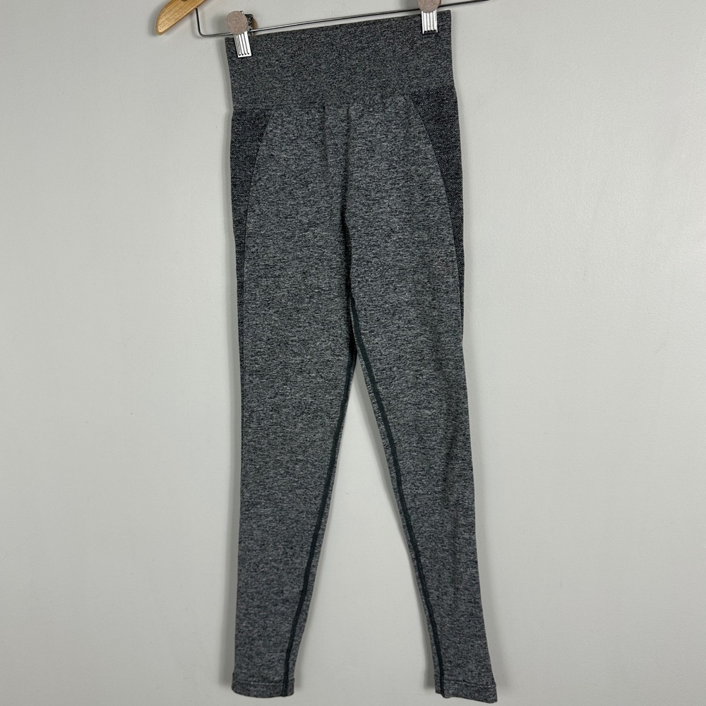 Gymshark Grey Pink Flex‎ High Waisted Gym Leggings Womens Size XS Dry Stretch